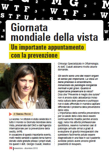 Giornata Mondiale della vista